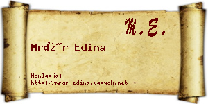 Mrár Edina névjegykártya